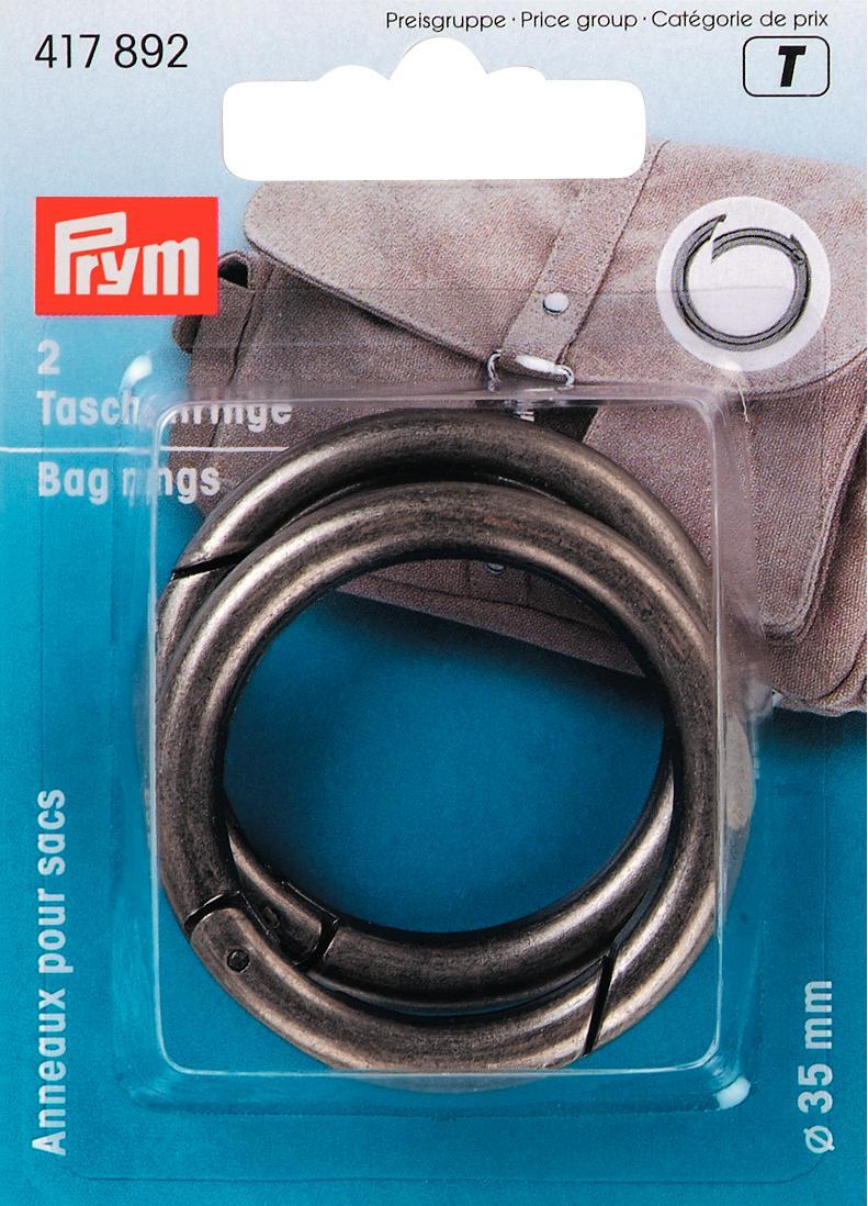 Prym 35mm antique silver turn bag rings